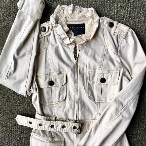 Sanctuary Jackets & Blazers - Sanctuary Cream Belted Jacket- S